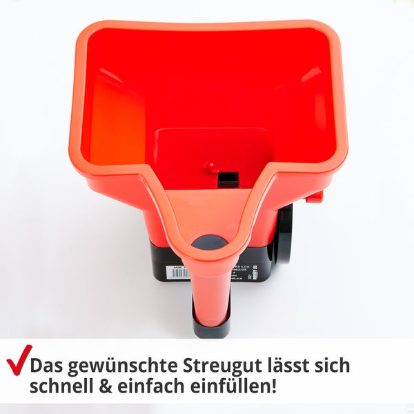 Streuwagen aus Kunststoff zur Gartenpflege