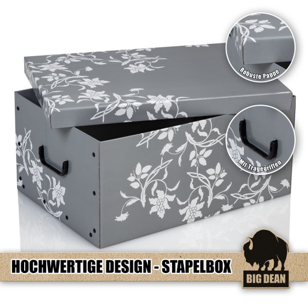 Dekorative Aufbewahrungsbox mit Deckel und Tragegriffen
