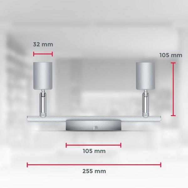Deckenstrahler - 10W, 800lm, LED, schwenkbar, GU10, neutralweiß, silberfarbig