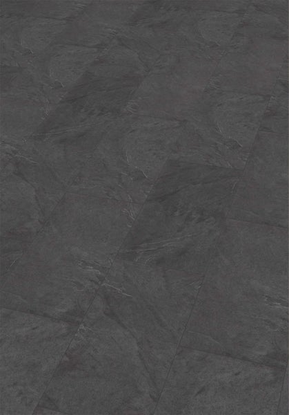 Boden mit dunklen Vinylfliesen in Schieferoptik