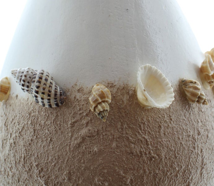 FRANK FLECHTWAREN | Dekovase Muscheln, groß, MDF, MUSCHELN, 14 x 14 x 24 cm
