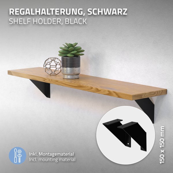 ML-Design 8 Stück Regalhalterung 15 cm, Schwarz, Metall, Dreieckige Regalhalterungen, Schwebende Regalwinkel, Wandmontage, 90° Wandhalterung, Regalträger Wandregal Wandkonsole Hängeregal Regalstütze
