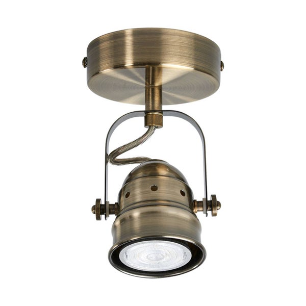 Lindby LED Wandlampe, Deckenlampe drehbar und schwenkbar Wandstrahler Deckenstrahler altmessing 1x 5W GU10 (austauschbar) Strahler Spot