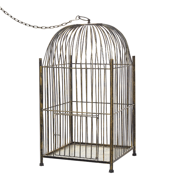 Dekorative Vogelvoliere aus Metall mit Kette zum Aufhängen