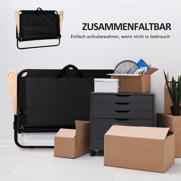 Outsunny Campingstuhl 2-Sitzer klappbar tragbar Gartenstuhl Regiestuhl Klappstuhl mit Getränkehalter für Outdoor Picknick Wandern max. Belastung 160 kg Schwarz 114 x 67 x 80 cm