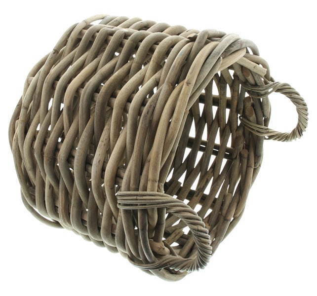 FRANK FLECHTWAREN | Rattankorb Rustikale Optik, RATTAN, Ø 50 x 38 cm