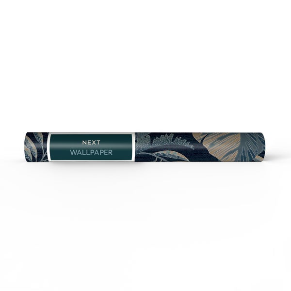 Next Vliestapete | Dschungelblätter - Blau - 10mx52cm