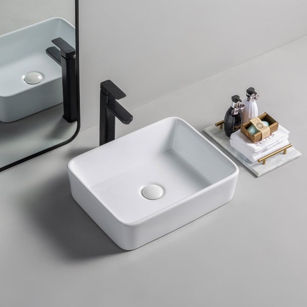 Aufsatz Keramik Waschbecken Soho Brillant Weiß 48 cm