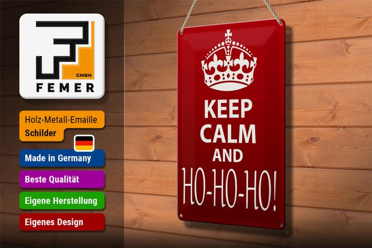 Blechschild Spruch 20x30cm Keep Calm and Ho Ho Ho Christmas