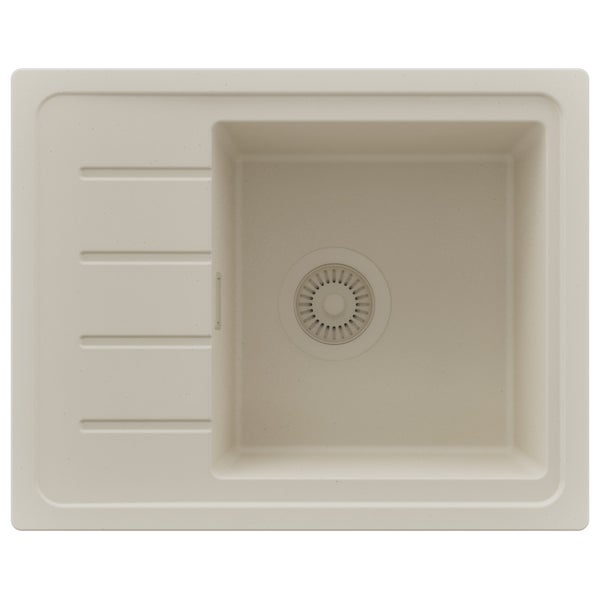 Spülbecken aus Stein mit Abtropffläche