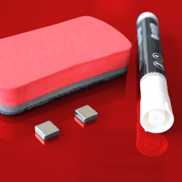 Design Glasmagnettafel MIO - stylisches Glasboard für Zuhause und im Büro - Glastafel beschreibbar und magnetisch - 60x90 cm Rot