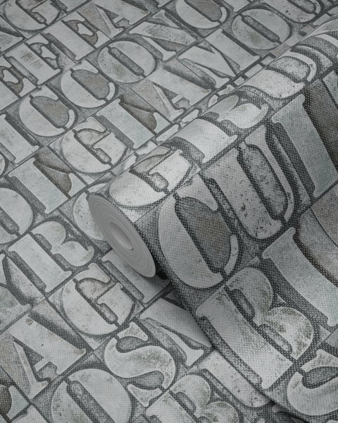 Rolle Tapete mit Buchstabenmuster