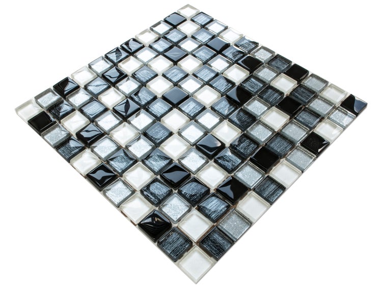 Glasmosaik auf Netz für Bad und Küche 30cm x 30cm  - Pearl Jam