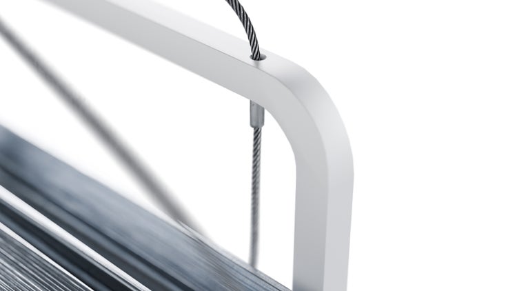 Detailansicht einer Jalousie mit Aufhängung