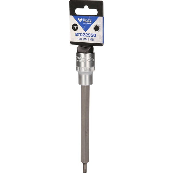 BRILLIANT TOOLS 1/2 Vielzahn-Bit-Stecknuss 140 mm lang M5 - BT022950