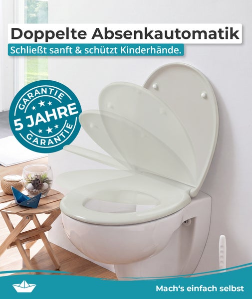 Wandhänge WC mit Toilettensitz und doppelter Absenkautomatik mit 5 Jahren Garantie