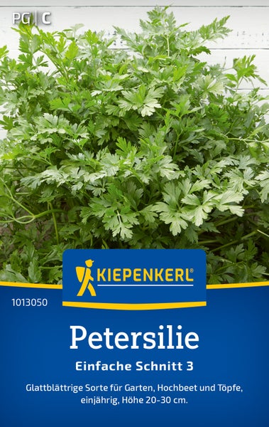 Saatgut Kiepenkerl Petersilie Einfache Schnitt 3 glattblättrige Sorte für Garten Hochbeet und Töpfe