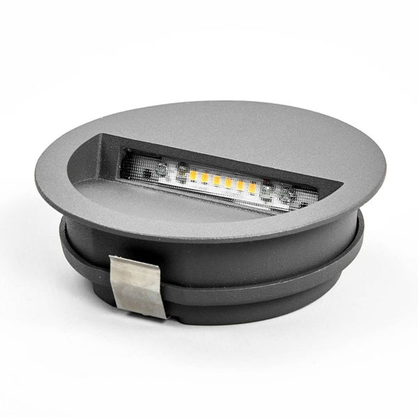 Lucande LED Wandeinbaulampe aussen rund, spritzwassergeschützt IP54 Außenleuchte Treppenbeleuchtung 1 x 3W