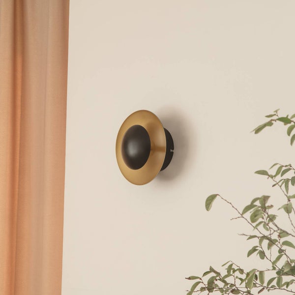 Lindby LED Wandlampe schwarz gold, Wandspot Wandleuchte innen Innenleuchte Wand Wand-Spot 5,5W Wandbeleuchtung Wohnzimmer Esszimmer Flur