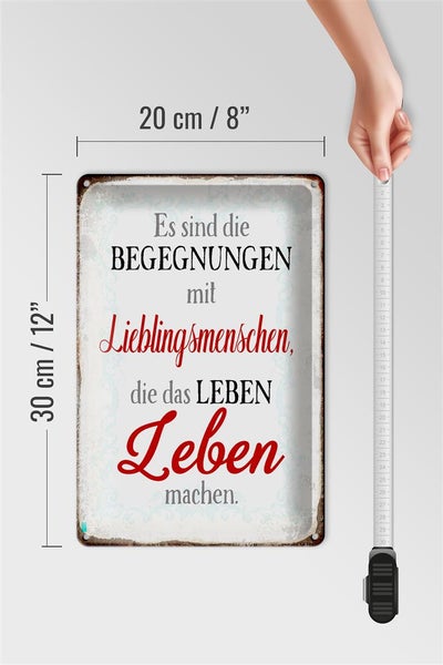Blechschild Spruch 20x30cm Begegnungen Lieblingsmenschen