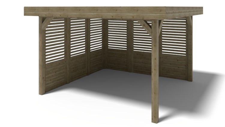 Gartenlaube Gartenpavillon 4,04x4,04m mit Paneelen - Imprägniert