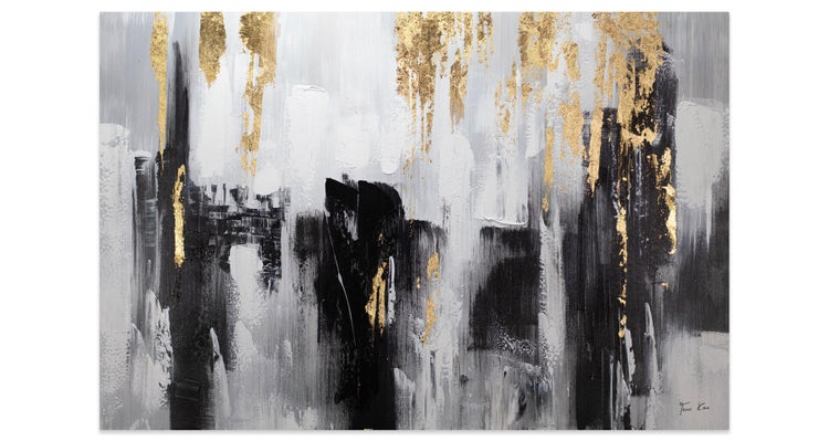 Handgemaltes Gemälde Acrylfarbe 120x80cm Schwarz