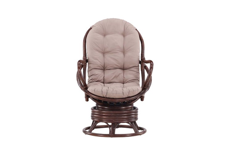 Swing Sessel mit Gartenkissen Nussbaum dekor. 74 X 85 X 108 cm