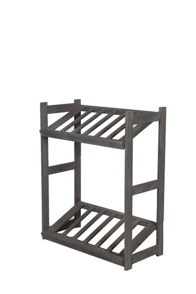 PROREGAL Getränkekistenregal SPREEWALD HxBxT 86x70x33cm 2 Ebenen Massives Kiefernholz Grau geölt