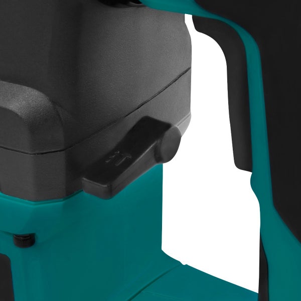 Detailansicht eines Umschalthebels für die Betriebsmodi an einem Bohrhammer.