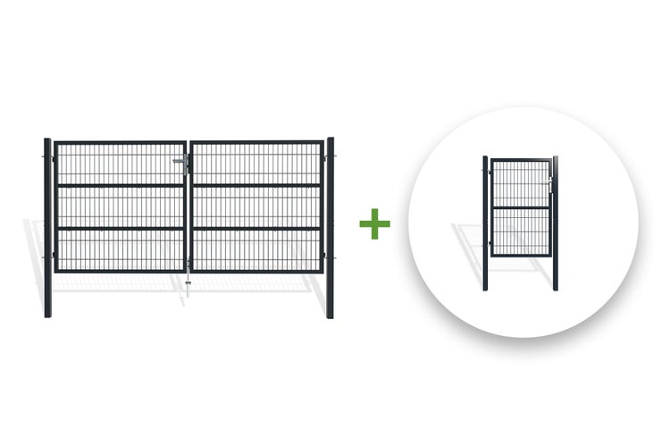 Doppeltor und Gartentor aus Metall