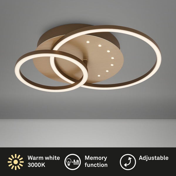 LED ceiling light with LED dots,brown-gold,LED/26W