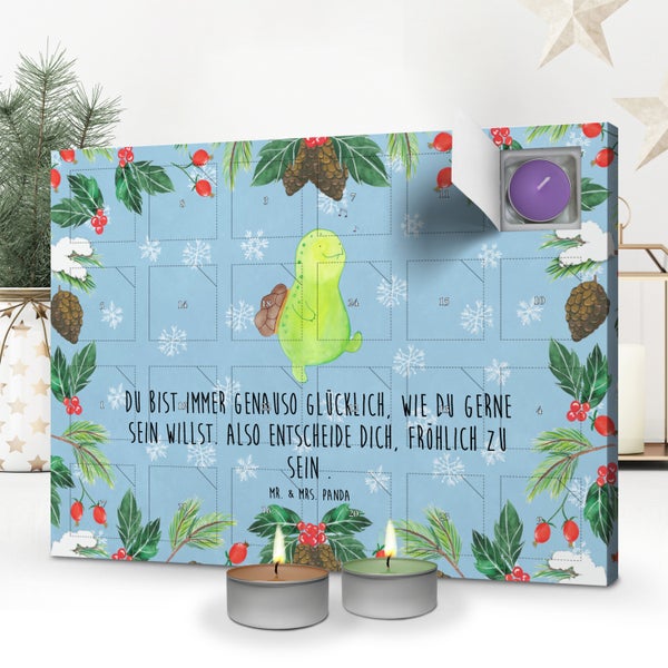 Mr. & Mrs. Panda Duftkerzen Adventskalender Schildkröte Pfeifen - Blau Pastell