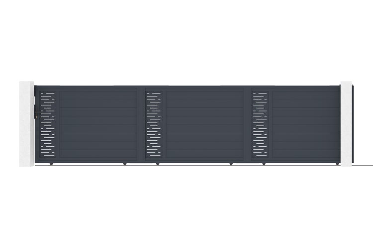 Schiebetor 6m ARLBERG H.140 graues Aluminium