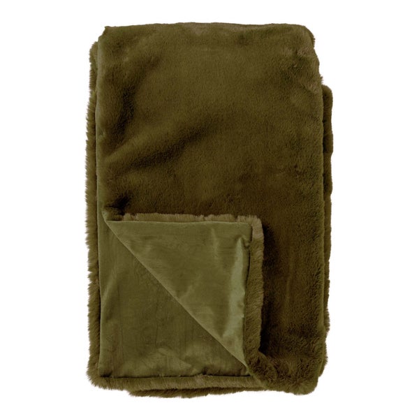 ZINZI - Wohndecke 140x180 cm - bontlook - einfarbig - Military Olive - grün