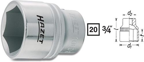 Hazet Steckschlüsseleinsatz Sechskant 38 mm - 1000-38