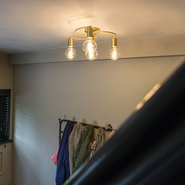 Art-Deco-Deckenleuchte Messing 4-flammig - Facile