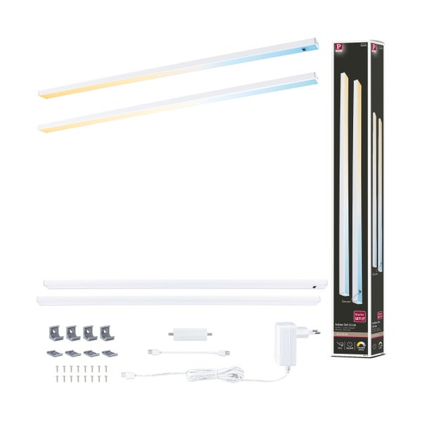 LED Unterschrankleuchte Inline Starterset Tunable White 2x6W 550x26mm 2x500lm 24V Weiß matt