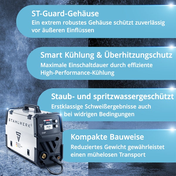 Detailansicht des Displays eines MIG 200 Doppelpuls Pro Schweißgeräts von Stahlwerk