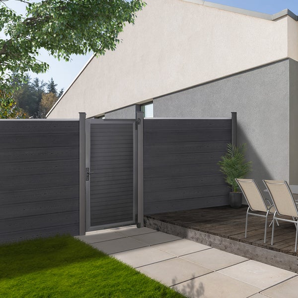 Home Deluxe - WPC Gartentor - CALLATOR - B x H: 90 x 180 cm, inkl. Zubehör I Gartenpforte Blickschutz Sichtschutzzaun