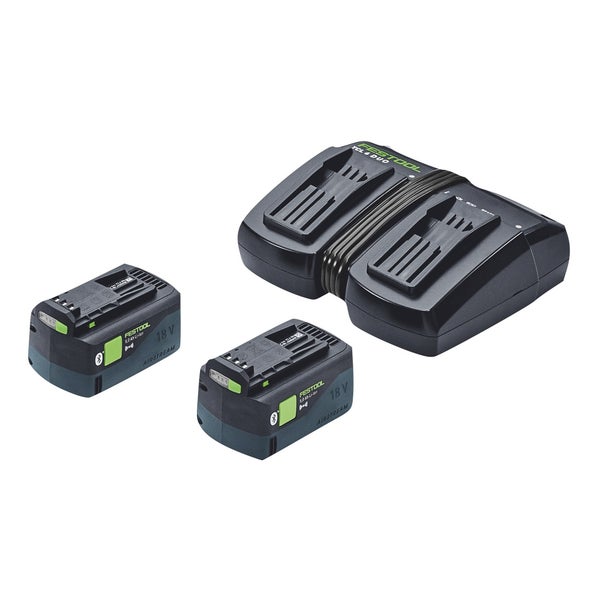 Festool Akku-Doppelladegerät mit zwei 18-Volt-Akkus
