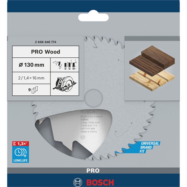 Bosch PRO Wood Kreissägeblatt 130 x 2 x 16 mm - 2608640774
