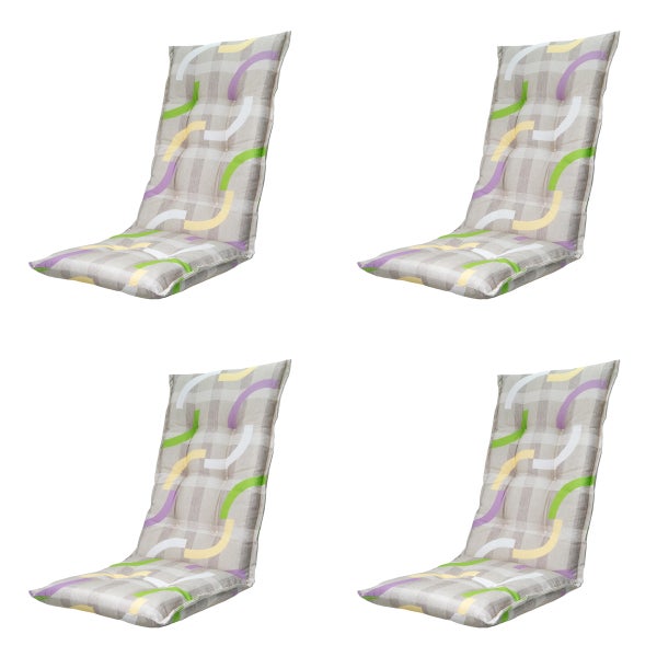 Hochlehnerauflage Tess lila - Ca. 123x50 cm - 4er-Set