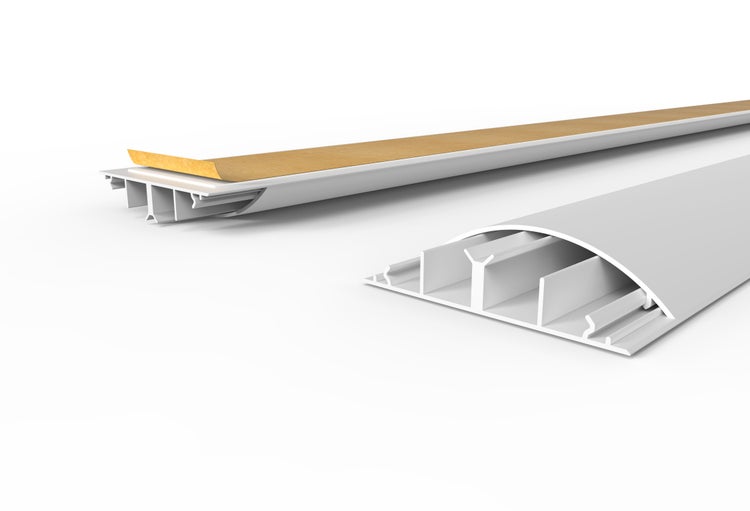 CILSON WDK9020SW Art.-Nr. 6700400 Kabelkanal 90 x 20 mm x 2.000 mm - Trittfest, selbstklebend mit Bodenbelochung, weiß RAL 9010