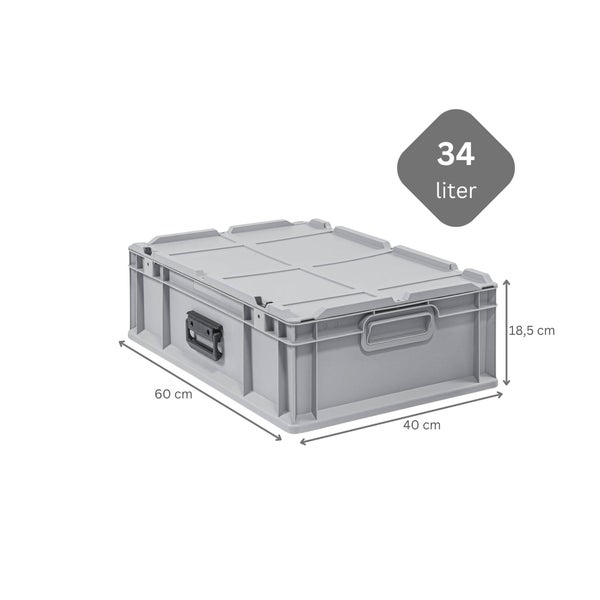 PROREGAL Eurobox NextGen Portable HxBxT 18,5 x 40 x 60 cm 34 Liter Eurobehälter Transportbox Transportbehälter Stapelbehälter