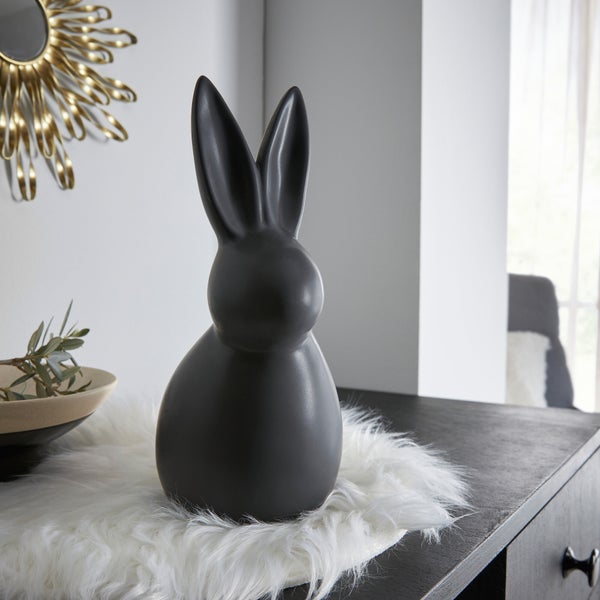 FRANK FLECHTWAREN | Hase Black, PORZELLAN, 15 x 11 x 26,5 cm