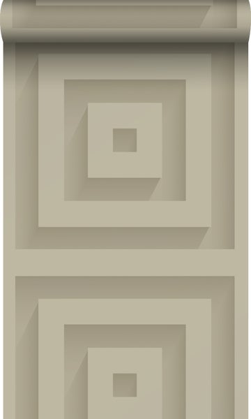 Origin Wallcoverings Tapete 3D-Quadrate Hellbeige - 50 x 900 cm - 347973
