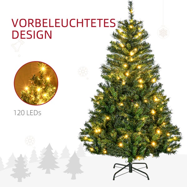 HOMCOM Weihnachtsbaum, Ø95 x 150H cm, PVC, Grün