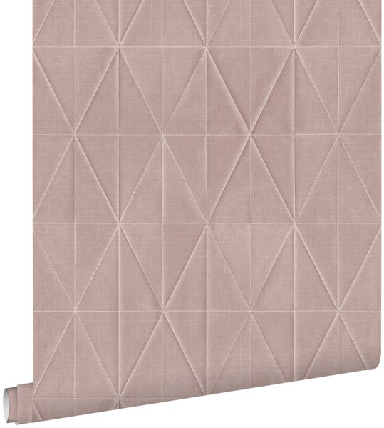 ESTAhome Öko-Strukturtapete Origami-Muster Altrosa - 0,53 x 10,05 m - 148709