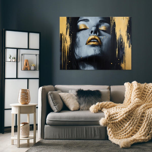 Leinwand Bilder Abstrakt Frau Leinwandbild Wandbild Wohnzimmer 100X70 cm
