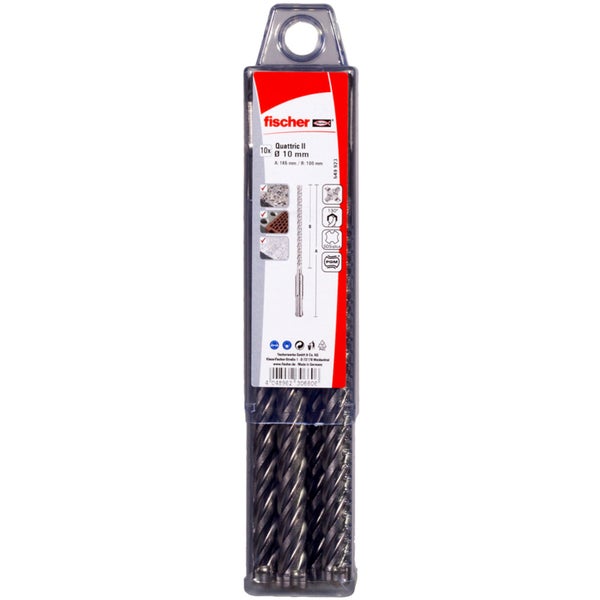 Fischer 10x Hammerbohrer Quattric II 10/100/165 XP10 - 549923